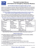 Traumatic Incident Stress Information for Emergency Response Workers