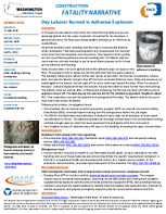Construction Fatality Narrative Day Laborer Burned in Adhesive Explosion