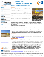 Construction Fatality Narrative Framer Falls 8 Feet from Rim Joist