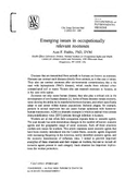 Emerging Issues in Occupationally Relevant Zoonoses