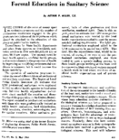 Formal education in sanitary science