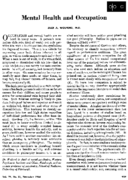 Mental health and occupation