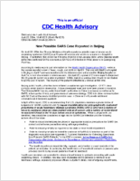 New possible SARS case reported in Beijing