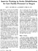 Inservice training in stroke rehabilitation for care facility personnel in Oregon