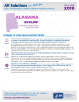 CDCs Investments to Combat Antibiotic Resistance Threats Alabama Fiscal Year 2019