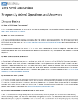 2019 novel coronavirus frequently asked questions and answers