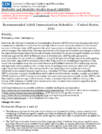 Recommended Adult Immunization Schedule  United States 2011