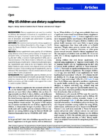 Why US children use dietary supplements