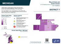 MI Congressional District 07 Stroke and Stroke Centers Map 119th Congress