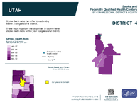UT Congressional District 04 Stroke and Federally Qualified Health Centers Map 118th Congress