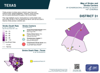 TX Congressional District 31 Stroke and Stroke Centers Map 119th Congress