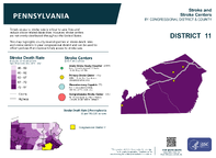 PA Congressional District 11 Stroke and Stroke Centers Map 118th Congress