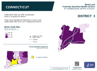 CT Congressional District 03 Stroke and Federally Qualified Health Centers Map 118th Congress