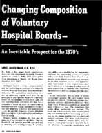 Changing Composition Of Voluntary Hospital Boards An Inevitable Prospect For The 1970S