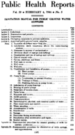 Public Health Reports  v 59 no 5  table of contents