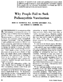 Why people fail to seek poliomyelitis vaccination