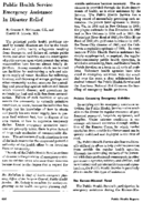 Public Health Service emergency assistance in disaster relief