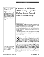 Consistency in selfreports of HIV testing longitudinal findings from the National AIDS Behavioral Surveys