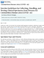 Interim Guidelines for Collecting Handling and Testing Clinical Specimens from Persons for Coronavirus Disease 2019 COVID19 March 13 2020