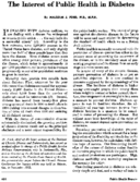 The interest of public health in diabetes