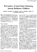 Prevention Of Lead Paint Poisoning Among Baltimore Children A HardSell Program