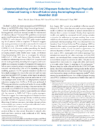 Laboratory Modeling of SARSCoV2 Exposure Reduction Through Physically Distanced Seating in Aircraft Cabins Using Bacteriophage Aerosol  November 2020