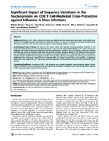 Significant Impact of Sequence Variations in the Nucleoprotein on CD8 T CellMediated CrossProtection against Influenza A Virus Infections