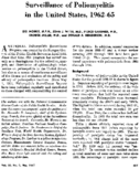 Surveillance of poliomyelitis in the United States 196265