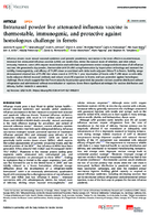 Intranasal powder live attenuated influenza vaccine is thermostable immunogenic and protective against homologous challenge in ferrets