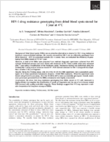 HIV1 drug resistance genotyping from dried blood spots stored for 1 year at 4C