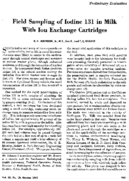 Field sampling of iodine 131 in milk with ion exchange cartridges