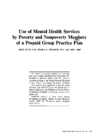 Use of mental health services by poverty and nonpoverty members of a prepaid group practice plan