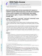 Social and Demographic Factors Associated with Receipt of a COVID19 Vaccine Initial Booster Dose and with Interval Between Primary Series Completion and Initial Booster Dose Uptake among Persons Aged Greather than or Equal to 12 Years United States August 2021October 2022