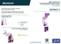 MI Congressional District 05 Stroke and Federally Qualified Health Centers Map 119th Congress