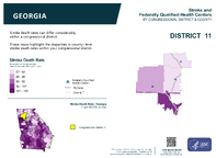 GA Congressional District 11 Stroke and Federally Qualified Health Centers Map 118th Congress