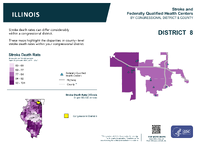 IL Congressional District 08 Stroke and Federally Qualified Health Centers Map 118th Congress