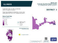 IL Congressional District 03 Stroke and Federally Qualified Health Centers Map 118th Congress