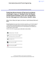 Exploring Determinants of Log Truck Accidents Resulting in Injury or Fatality in the Northwest United States Between 20152019 Using Motor Carrier Management Information System Data