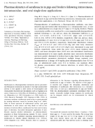 Pharmacokinetics of Sarafloxacin in Pigs and Broilers Following Intravenous Intramuscular and Oral SingleDose Applications