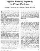 Syphilis morbidity reporting by private physicians