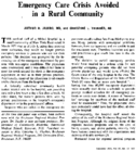 Emergency care crisis avoided in a rural community