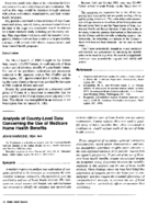 Analysis of countylevel data concerning the use of Medicare home health benefits