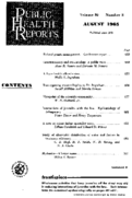 Public Health Reports  v 80 no 8 August 1965  table of contents