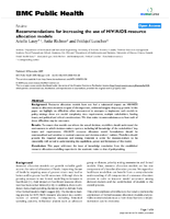Recommendations for increasing the use of HIVAIDS resource allocation models
