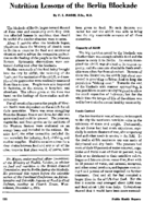 Nutrition lessons of the Berlin blockade