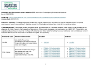 Marketing and Recruitment for the National DPP November Thanksgiving Promotional Materials