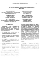 The Role of Epidemiological Studies in Ergonomics Research