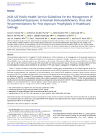 2025 US Public Health Service Guidelines for the Management of Occupational Exposures to Human Immunodeficiency Virus and Recommendations for Postexposure Prophylaxis in Healthcare Settings