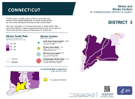 CT Congressional District 03 Stroke and Stroke Centers Map 118th Congress