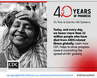 40 Years of Progress  Its Time to End the HIV Epidemic 32 million deaths text